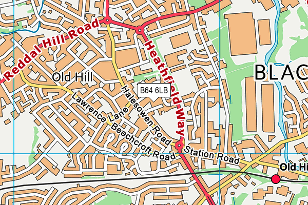 B64 6LB map - OS VectorMap District (Ordnance Survey)