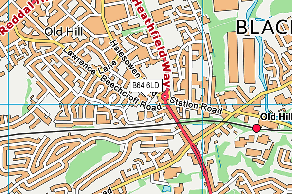 B64 6LD map - OS VectorMap District (Ordnance Survey)