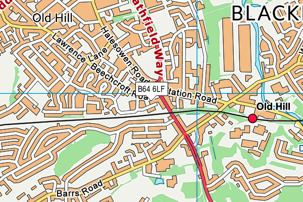 B64 6LF map - OS VectorMap District (Ordnance Survey)