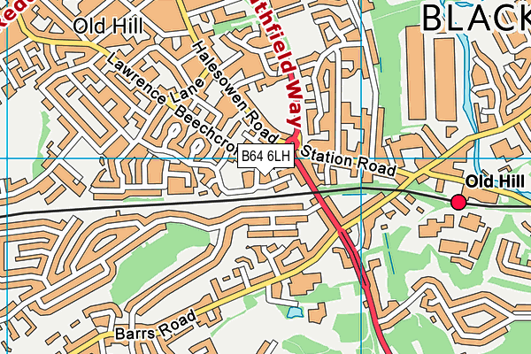 B64 6LH map - OS VectorMap District (Ordnance Survey)