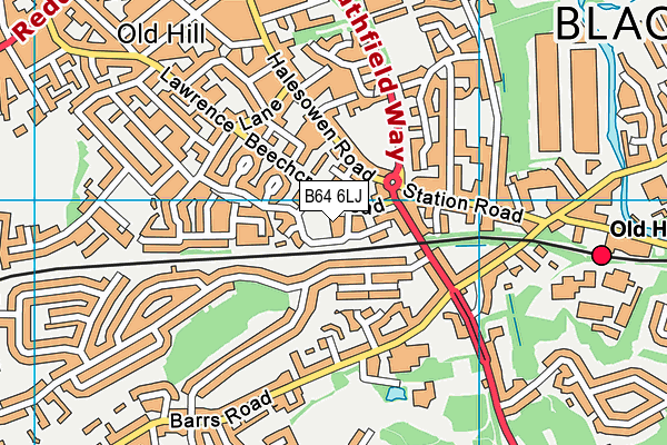 B64 6LJ map - OS VectorMap District (Ordnance Survey)