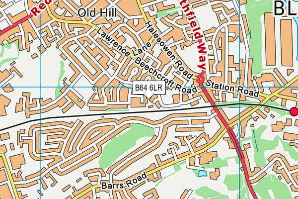 B64 6LR map - OS VectorMap District (Ordnance Survey)