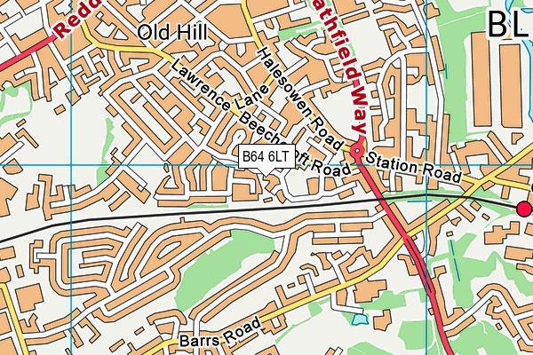 B64 6LT map - OS VectorMap District (Ordnance Survey)