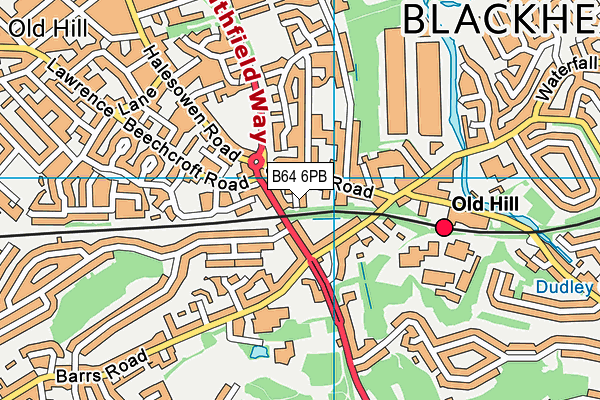 B64 6PB map - OS VectorMap District (Ordnance Survey)