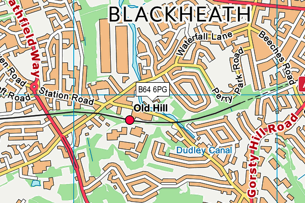 B64 6PG map - OS VectorMap District (Ordnance Survey)