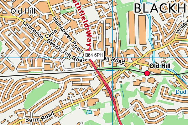 B64 6PH map - OS VectorMap District (Ordnance Survey)