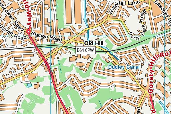 B64 6PW map - OS VectorMap District (Ordnance Survey)