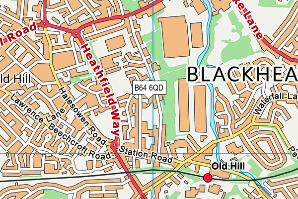 B64 6QD map - OS VectorMap District (Ordnance Survey)