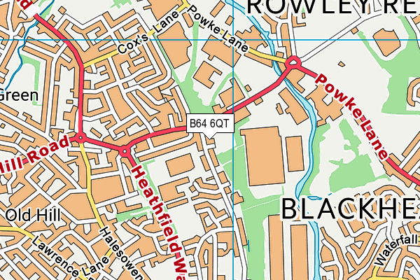 B64 6QT map - OS VectorMap District (Ordnance Survey)