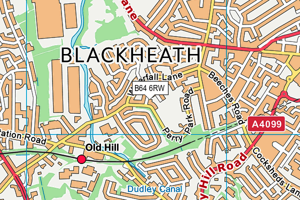 B64 6RW map - OS VectorMap District (Ordnance Survey)