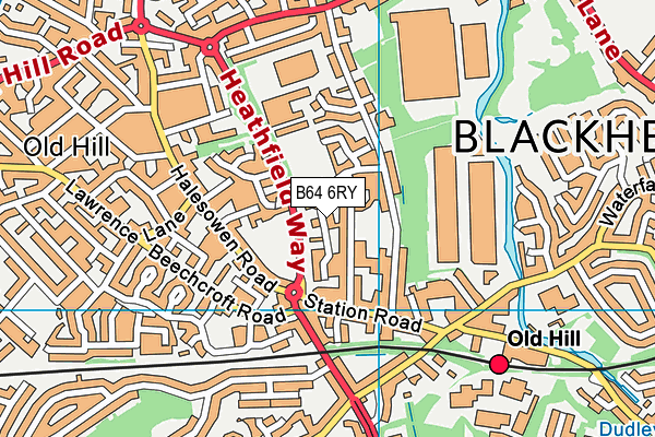 B64 6RY map - OS VectorMap District (Ordnance Survey)