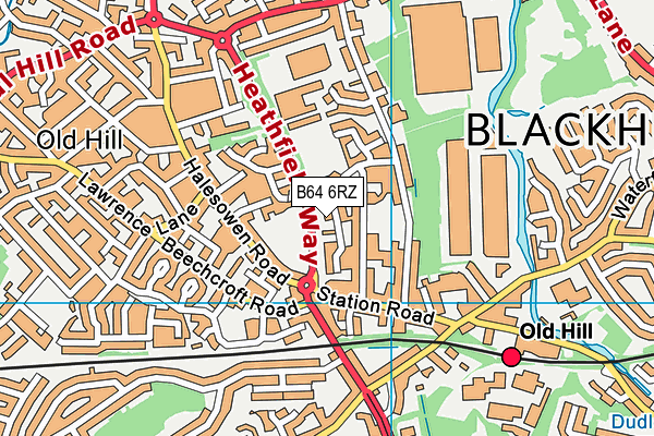 B64 6RZ map - OS VectorMap District (Ordnance Survey)