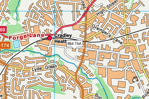 B64 7AA map - OS VectorMap District (Ordnance Survey)