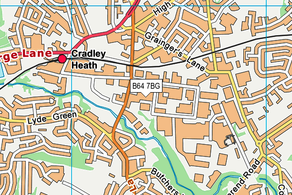 B64 7BG map - OS VectorMap District (Ordnance Survey)