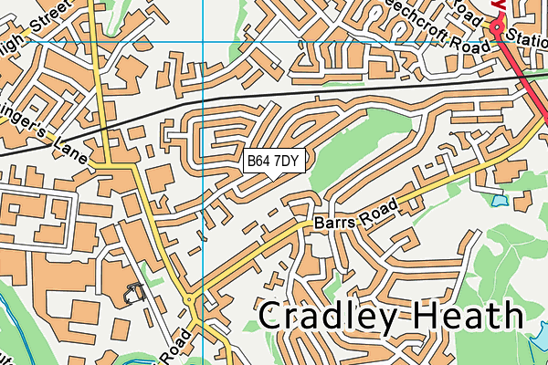 B64 7DY map - OS VectorMap District (Ordnance Survey)