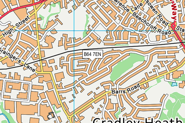 B64 7EN map - OS VectorMap District (Ordnance Survey)