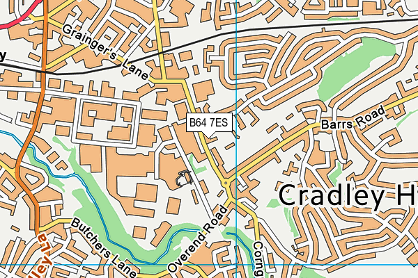 B64 7ES map - OS VectorMap District (Ordnance Survey)