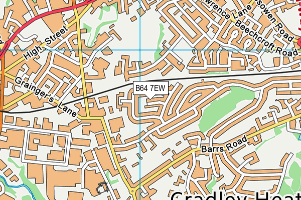 B64 7EW map - OS VectorMap District (Ordnance Survey)