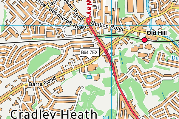 B64 7EX map - OS VectorMap District (Ordnance Survey)