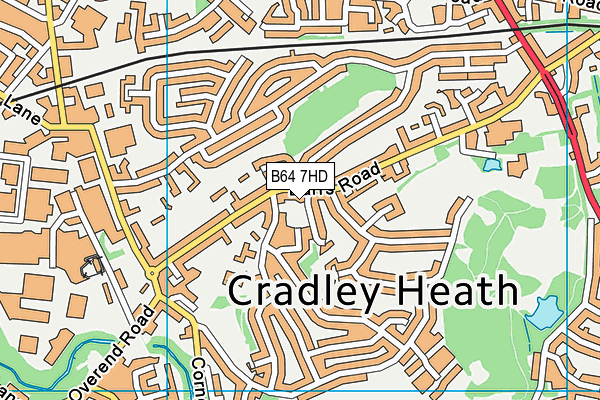 B64 7HD map - OS VectorMap District (Ordnance Survey)