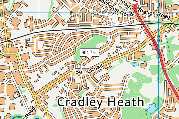 B64 7HJ map - OS VectorMap District (Ordnance Survey)