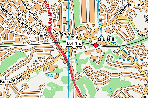 B64 7HZ map - OS VectorMap District (Ordnance Survey)