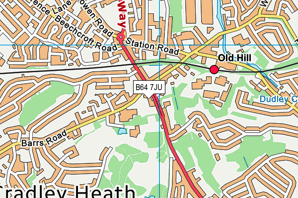 Haden Hill (Closed) map (B64 7JU) - OS VectorMap District (Ordnance Survey)
