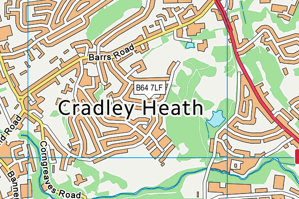 B64 7LF map - OS VectorMap District (Ordnance Survey)