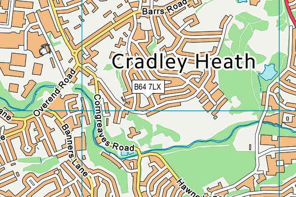 B64 7LX map - OS VectorMap District (Ordnance Survey)