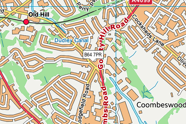 B64 7PR map - OS VectorMap District (Ordnance Survey)