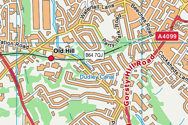 B64 7QJ map - OS VectorMap District (Ordnance Survey)