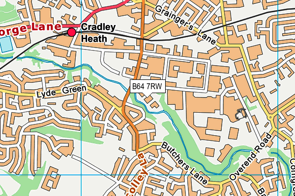 B64 7RW map - OS VectorMap District (Ordnance Survey)