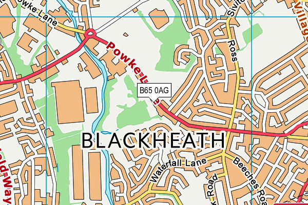 B65 0AG map - OS VectorMap District (Ordnance Survey)