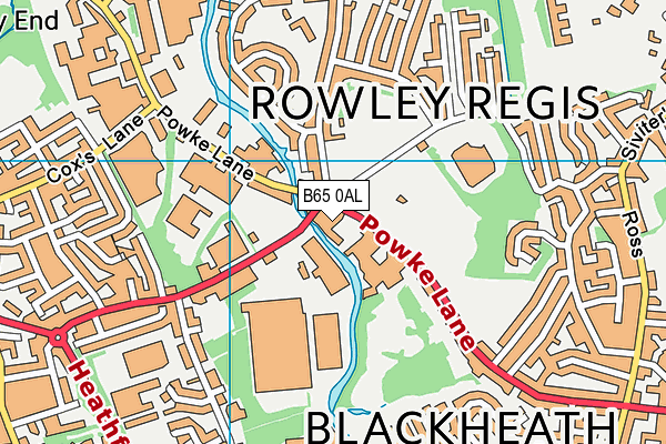 B65 0AL map - OS VectorMap District (Ordnance Survey)