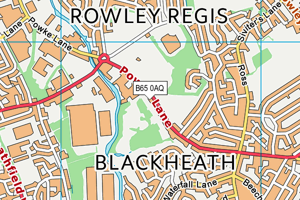 B65 0AQ map - OS VectorMap District (Ordnance Survey)