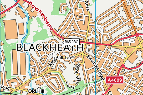 B65 0BG map - OS VectorMap District (Ordnance Survey)