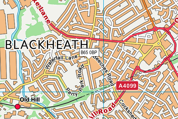 B65 0BP map - OS VectorMap District (Ordnance Survey)