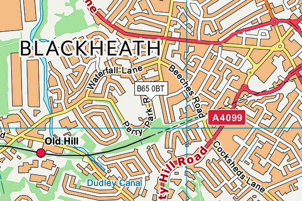 B65 0BT map - OS VectorMap District (Ordnance Survey)