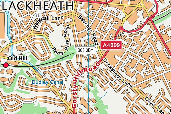 B65 0BY map - OS VectorMap District (Ordnance Survey)