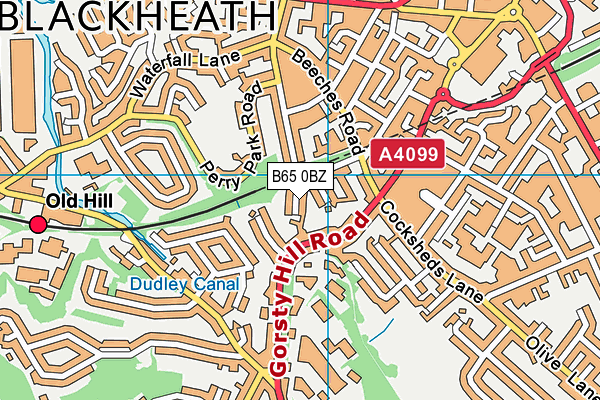 B65 0BZ map - OS VectorMap District (Ordnance Survey)