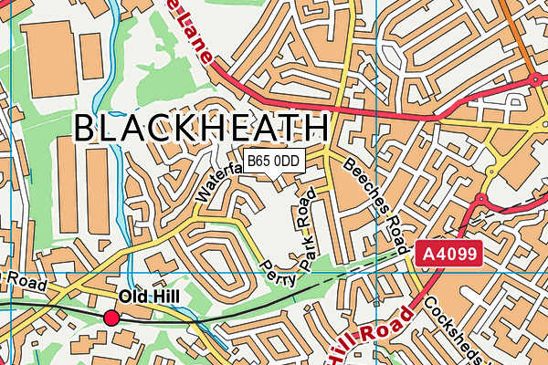 B65 0DD map - OS VectorMap District (Ordnance Survey)