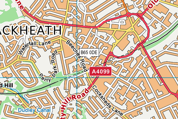 B65 0DE map - OS VectorMap District (Ordnance Survey)