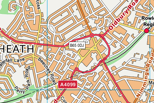 B65 0DJ map - OS VectorMap District (Ordnance Survey)