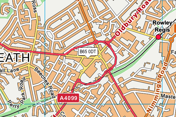 B65 0DT map - OS VectorMap District (Ordnance Survey)