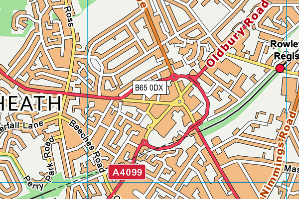 B65 0DX map - OS VectorMap District (Ordnance Survey)