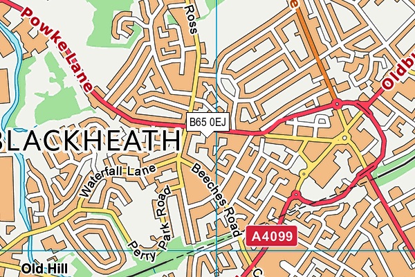 B65 0EJ map - OS VectorMap District (Ordnance Survey)