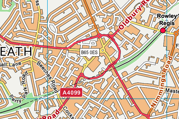 B65 0ES map - OS VectorMap District (Ordnance Survey)