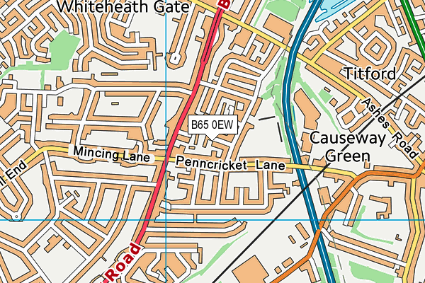 B65 0EW map - OS VectorMap District (Ordnance Survey)