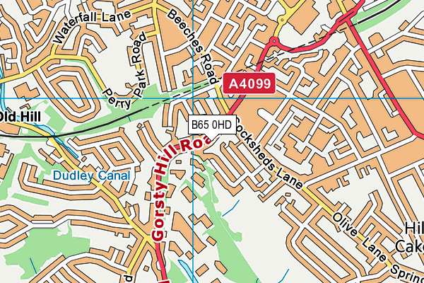 B65 0HD map - OS VectorMap District (Ordnance Survey)