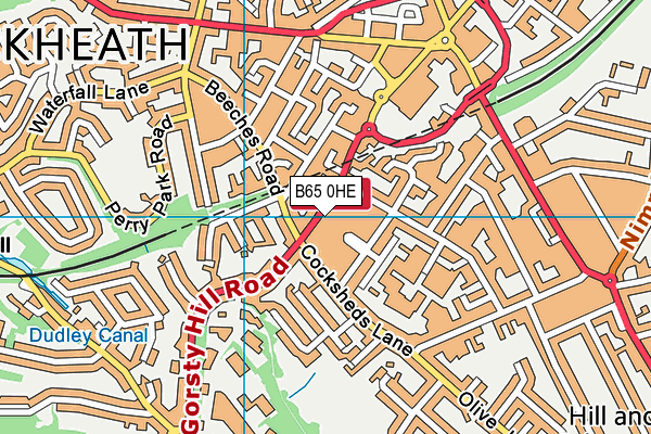 B65 0HE map - OS VectorMap District (Ordnance Survey)